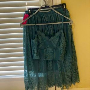 A skirt set with top